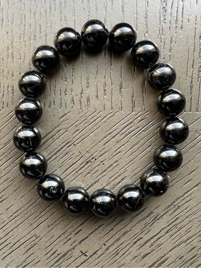 Black tourmaline bracelet 11mm SIZE 6.75’